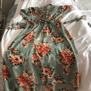 Mint green hi-low dress